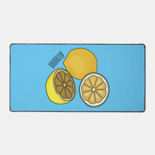 Lemon cartoon illustration desk mat