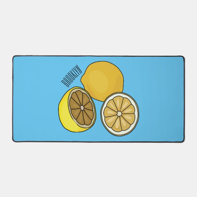 Lemon cartoon illustration desk mat (Front)