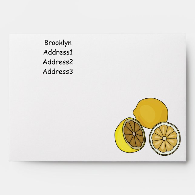 Lemon cartoon illustration envelope (Front)