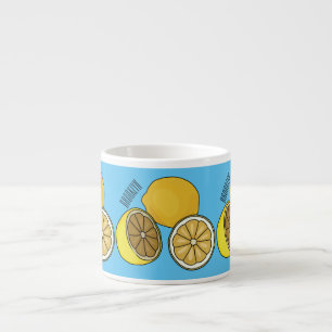 Lemon cartoon illustration espresso cup