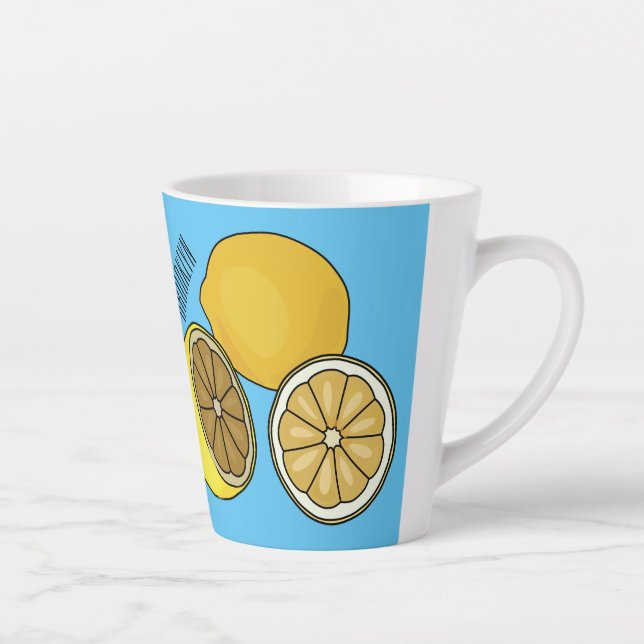 Lemon cartoon illustration latte mug (Right)