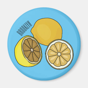 Lemon cartoon illustration magnet