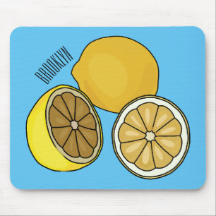 Lemon cartoon illustration mouse pad