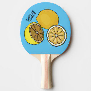 Lemon cartoon illustration ping pong paddle