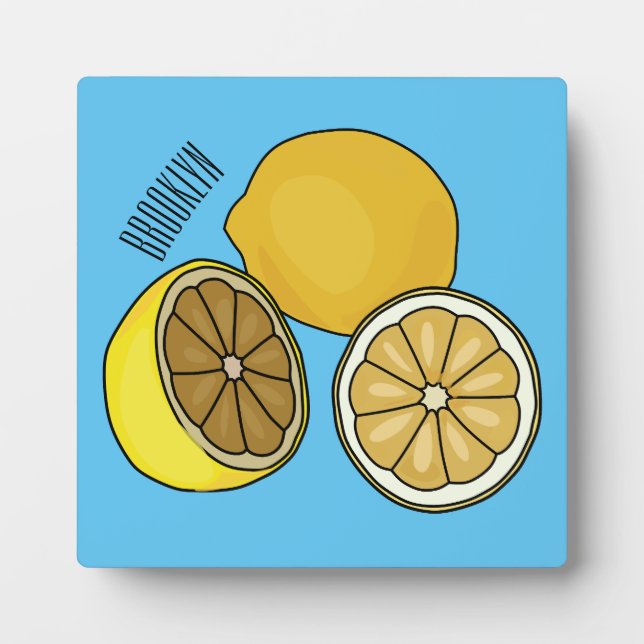 Lemon cartoon illustration plaque (Front)