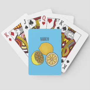 Lemon cartoon illustration playing cards