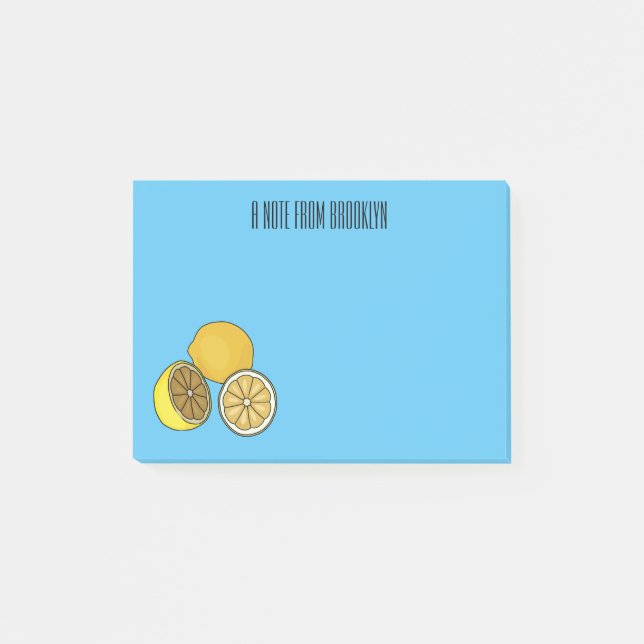 Lemon cartoon illustration post-it notes (Front)