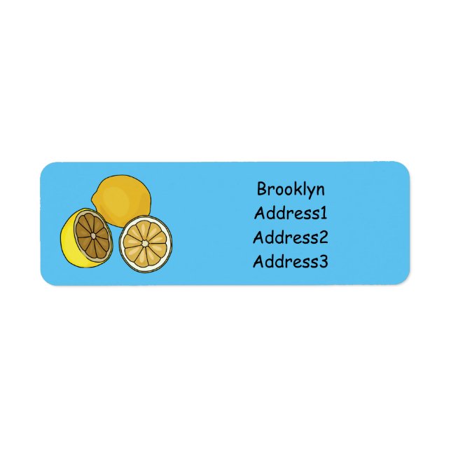 Lemon cartoon illustration return address label (Front)
