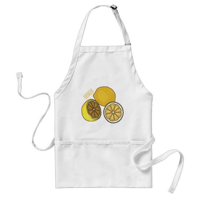Lemon cartoon illustration standard apron (Front)