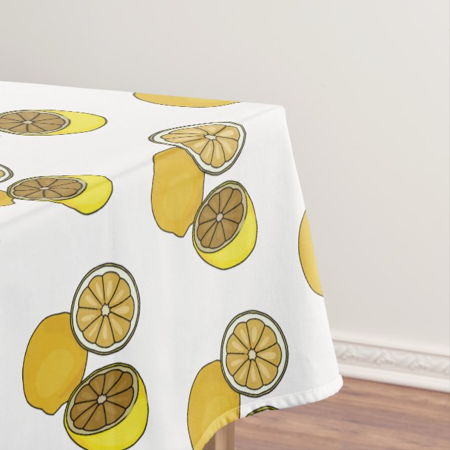 Lemon cartoon illustration tablecloth (In Situ)