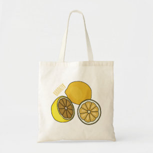 Lemon cartoon illustration tote bag
