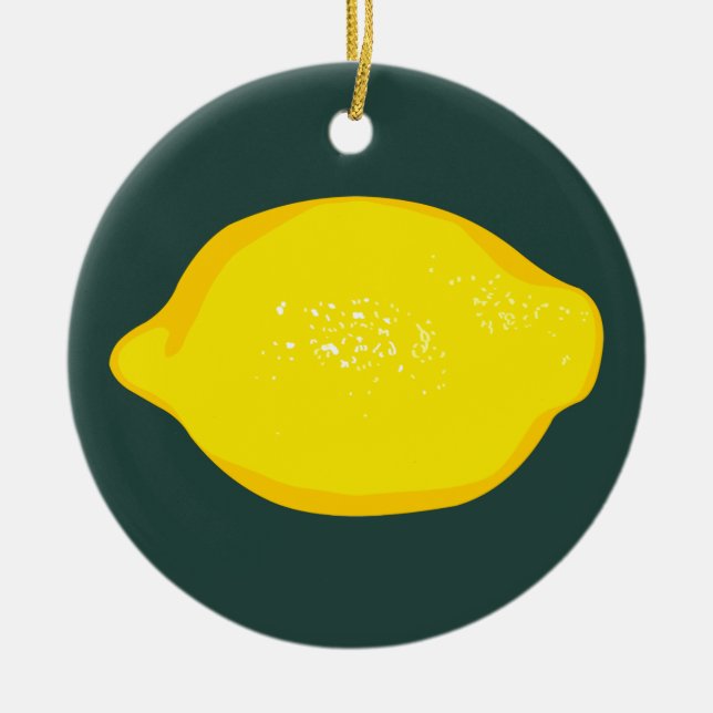 Lemon Ceramic Ornament (Front)