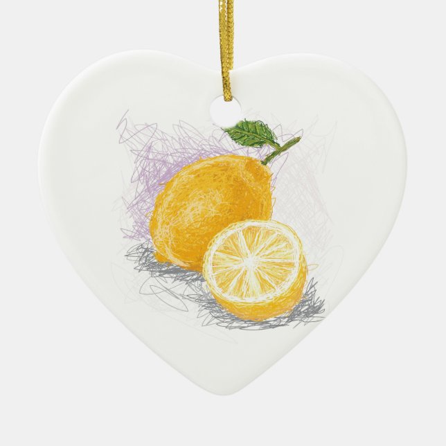 lemon ceramic tree decoration (Front)