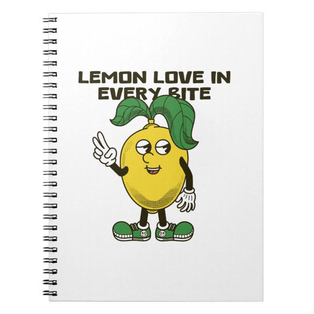 lemon character design with slogan lemon love  notebook (Front)