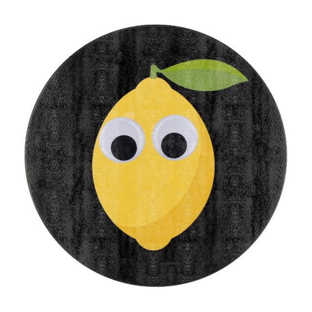 Lemon Character, sweet fruit with googly eyes   Cutting Board (Front)