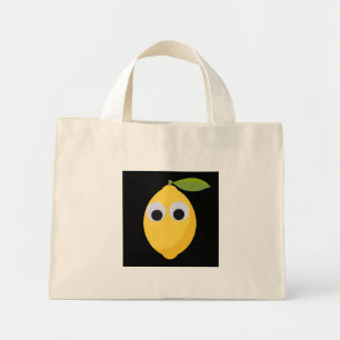 Lemon Character, sweet fruit with googly eyes   Mini Tote Bag