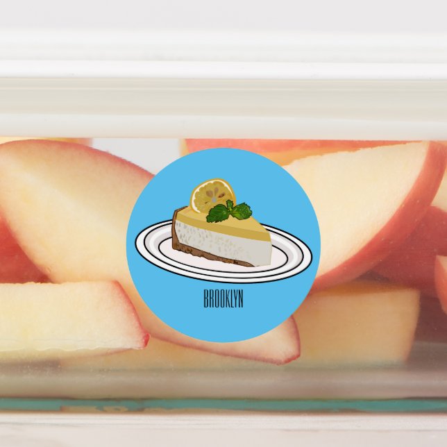 Lemon cheesecake cartoon illustration  (Affixed)