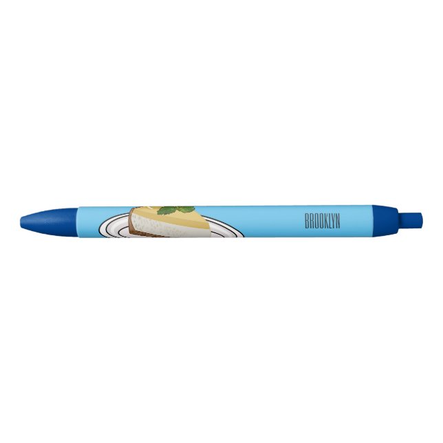 Lemon cheesecake cartoon illustration  black ink pen (Front)