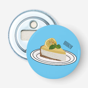 Lemon cheesecake cartoon illustration bottle opener