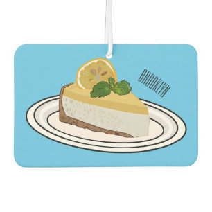 Lemon cheesecake cartoon illustration car air freshener