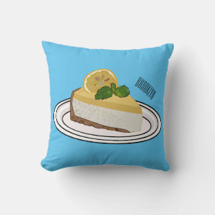 Lemon cheesecake cartoon illustration cushion