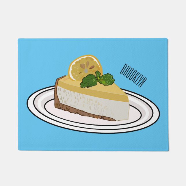 Lemon cheesecake cartoon illustration  doormat (Front)