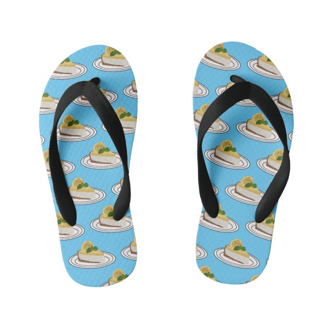 Lemon cheesecake cartoon illustration  kid's thongs (Footbed)