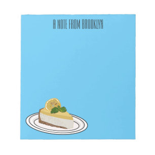 Lemon cheesecake cartoon illustration notepad