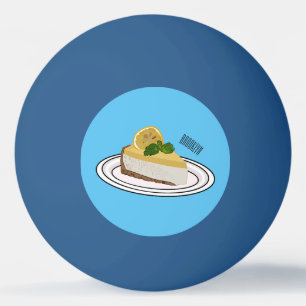 Lemon cheesecake cartoon illustration ping pong ball