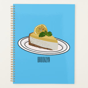 Lemon cheesecake cartoon illustration planner