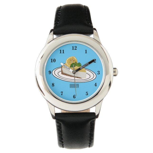 Lemon cheesecake cartoon illustration watch (Front)