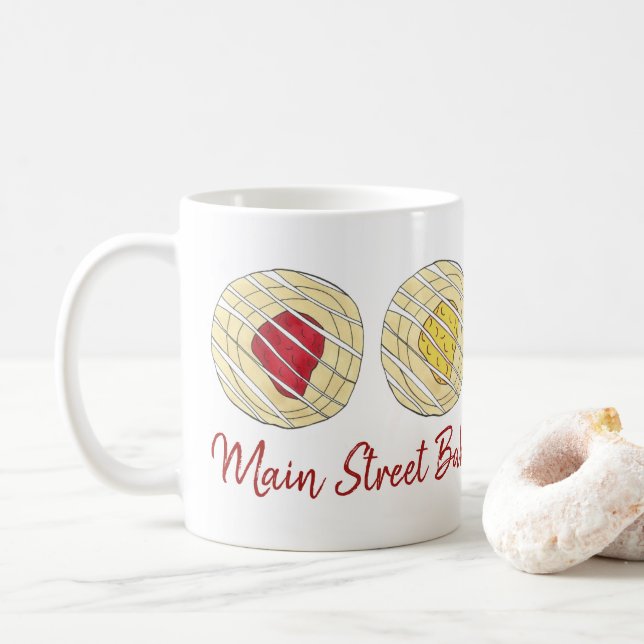 Lemon Cherry Danish Pastry Kitchen Bakery Coffee Mug (With Donut)