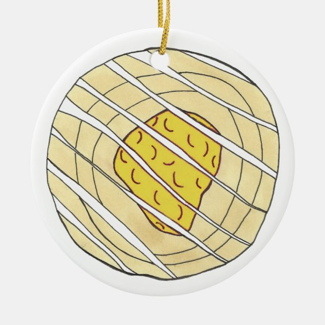 Lemon Cherry Danishes Breakfast Sweet Pastry Ceramic Ornament (Front)