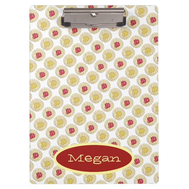 Lemon Cherry Danishes Breakfast Sweet Pastry Clipboard (Front)