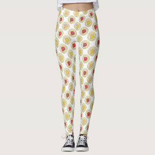 Lemon Cherry Danishes Breakfast Sweet Pastry Leggings