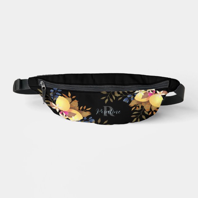 Lemon Chic Black Monogram  Bum Bags (Front)