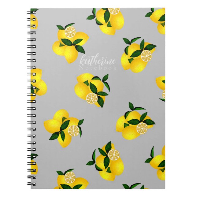 Lemon Chic Design Light Grey Notebook (Front)