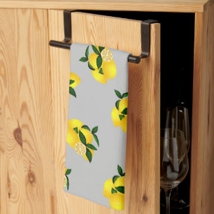 Lemon Chic Grey Tea Towel