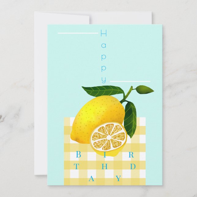 Lemon Chic Happy Birthday  Holiday Card (Front)