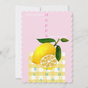 Lemon Chic Happy Birthday Pink Holiday Card