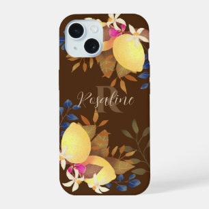 Lemon Chic Monogram Brown iPhone 15 Case