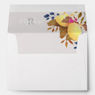 Lemon Chic Monogram White Envelope