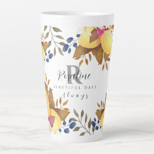 Lemon Chic Monogram White Latte Mug