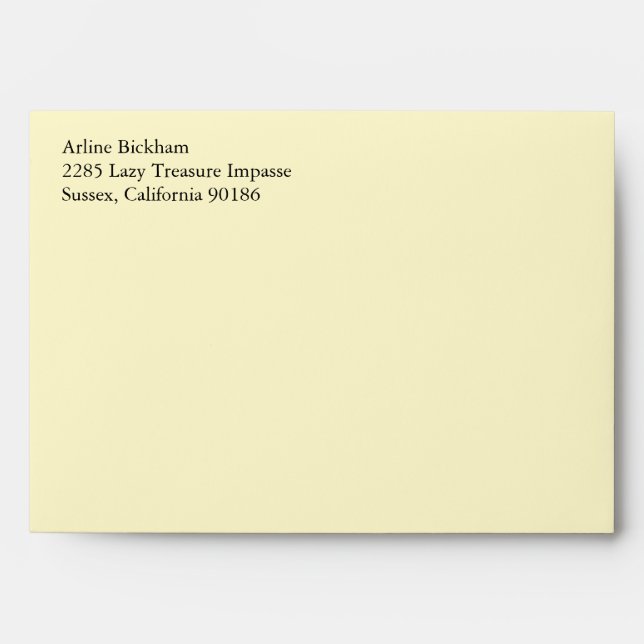 Lemon Chiffon A7 5x7 Custom Pre-addressed Envelope (Front)