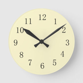 Lemon Chiffon Pastel Yellow Kitchen Wall Clock