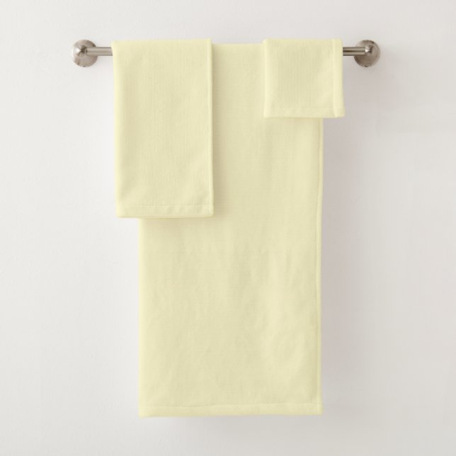 Lemon Chiffon Solid Colour Bath Towel Set (Insitu)
