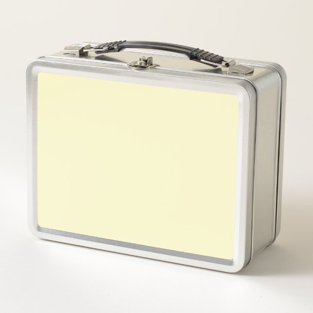 Lemon Chiffon Solid Colour Metal Lunch Box (Front)