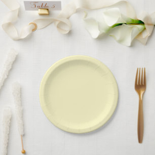 Lemon Chiffon Solid Colour Paper Plate