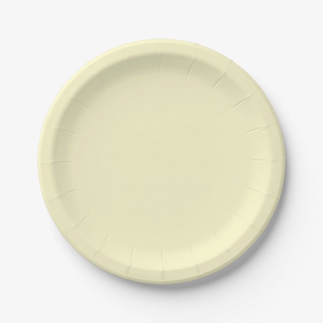 Lemon Chiffon Solid Colour Paper Plate (Front)