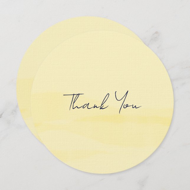 Lemon Chiffon Watercolor Thank You Card (Front/Back)